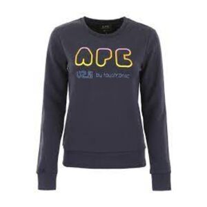 A.P.C. V2.0 Printed Cotton Sweatshirt In Blue